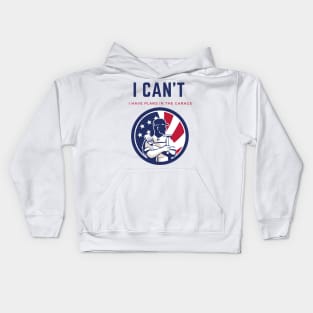 I can't I have plans in the garage Kids Hoodie